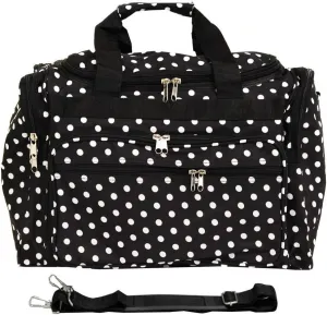 World Traveler 81T16-504 Duffle Bag, One Size, Black White Dot