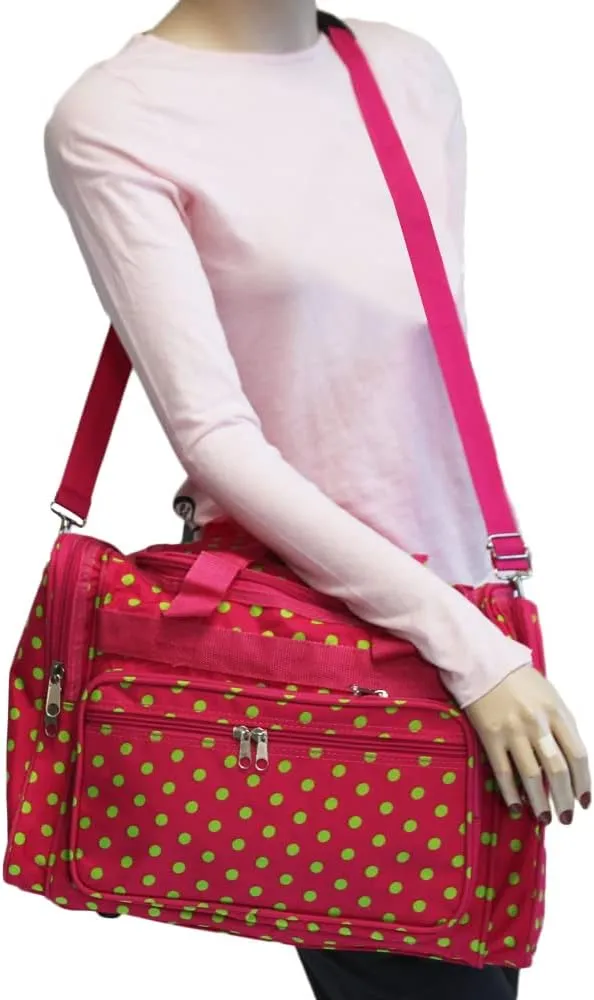 World Traveler 81T16-504F/G Duffle Bag, One Size, Fuchsia Lime Dot