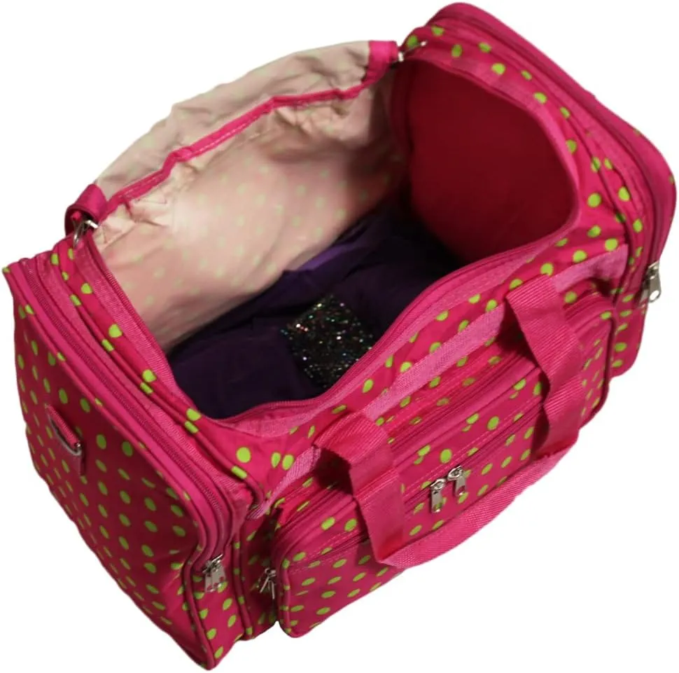 World Traveler 81T16-504F/G Duffle Bag, One Size, Fuchsia Lime Dot