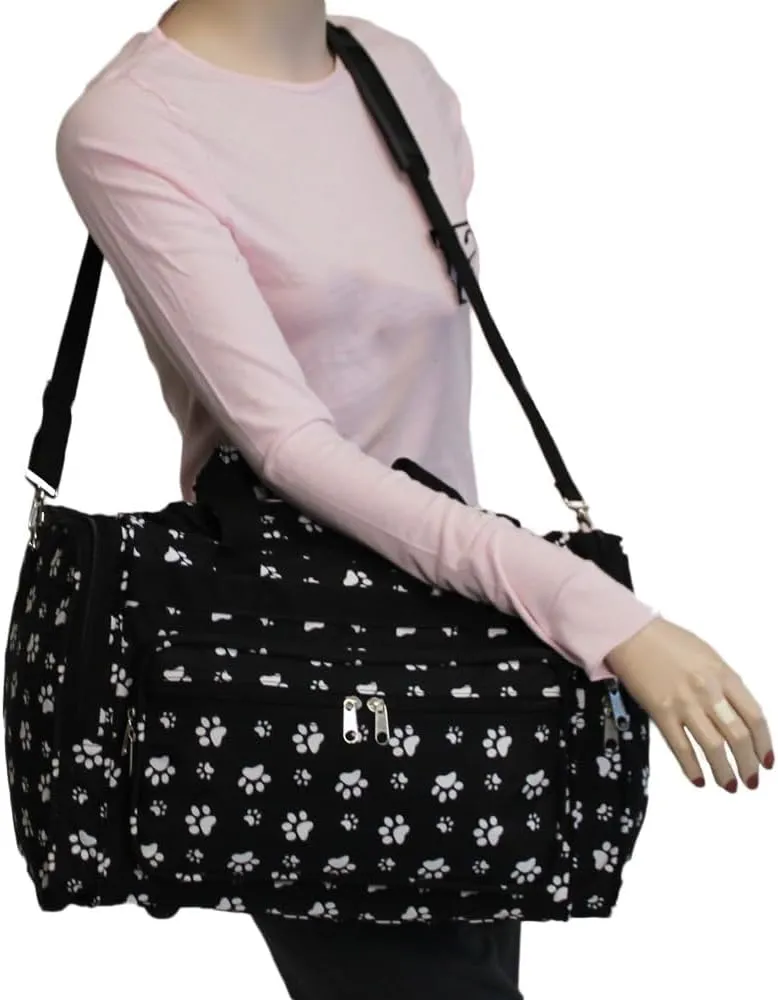 World Traveler 81T16-587B/W Duffle Bag, One Size, Black White Paws