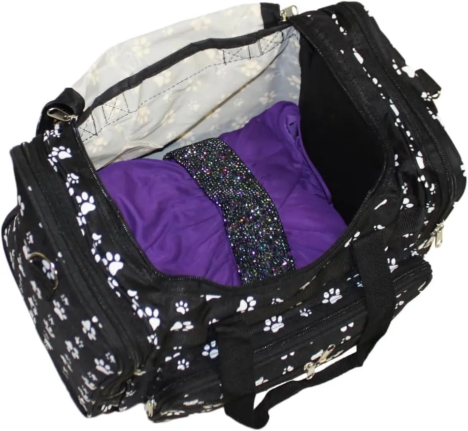 World Traveler 81T16-587B/W Duffle Bag, One Size, Black White Paws