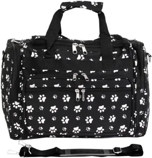 World Traveler 81T16-587B/W Duffle Bag, One Size, Black White Paws