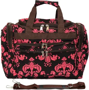 World Traveler 81T16-632 Duffle Bag, One Size, Brown Pink Damask