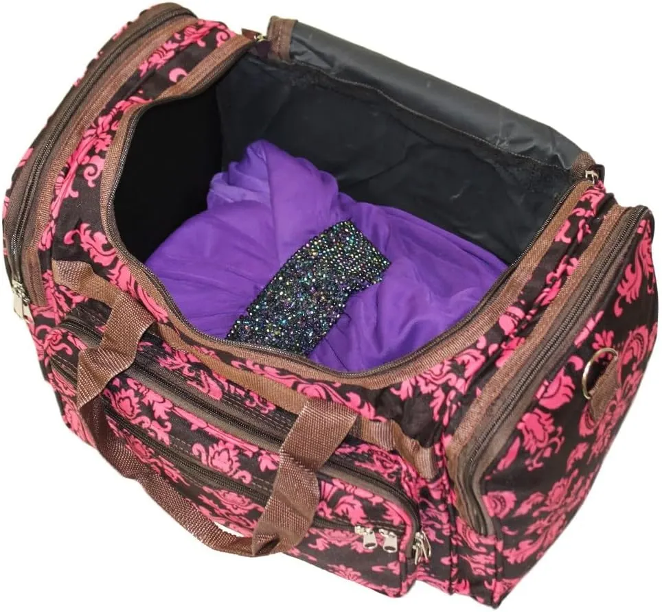 World Traveler 81T16-632 Duffle Bag, One Size, Brown Pink Damask
