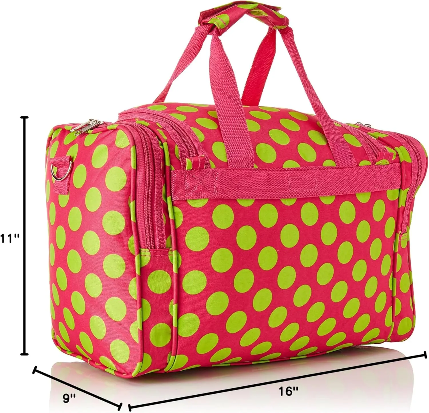 World Traveler 81T16-638 Duffle Bag, One Size, Fuchsia Lime Dot II