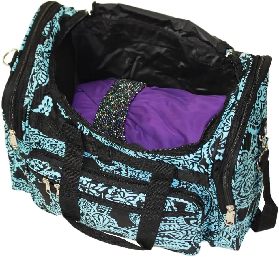 World Traveler 81T16-642 Duffle Bag, One Size, Black Blue Paisley