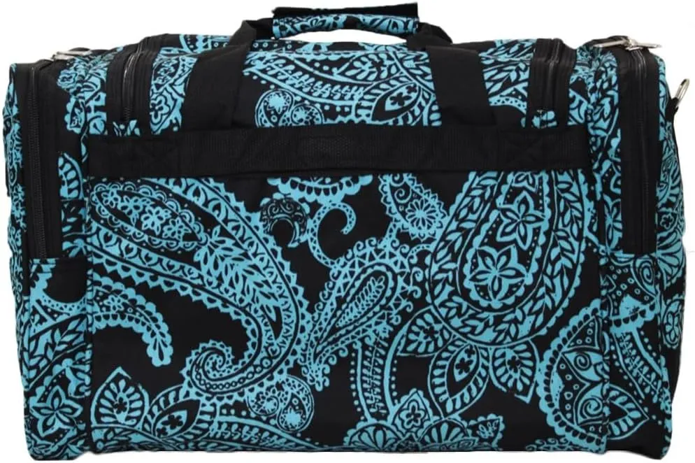 World Traveler 81T16-642 Duffle Bag, One Size, Black Blue Paisley