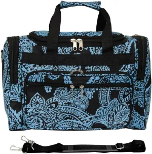 World Traveler 81T16-642 Duffle Bag, One Size, Black Blue Paisley