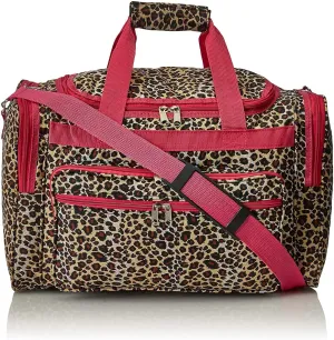 World Traveler Animal Prints 19-inch Duffel Bag, Pink Trim Leopa