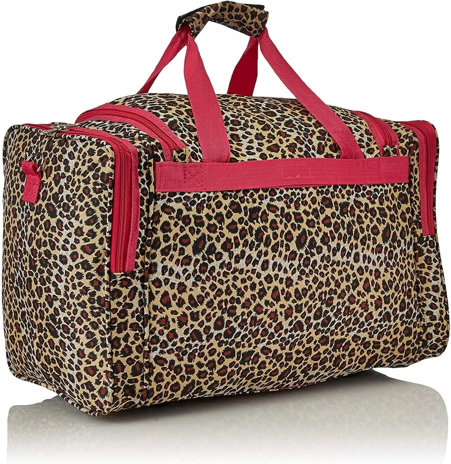 World Traveler Animal Prints 19-inch Duffel Bag, Pink Trim Leopa