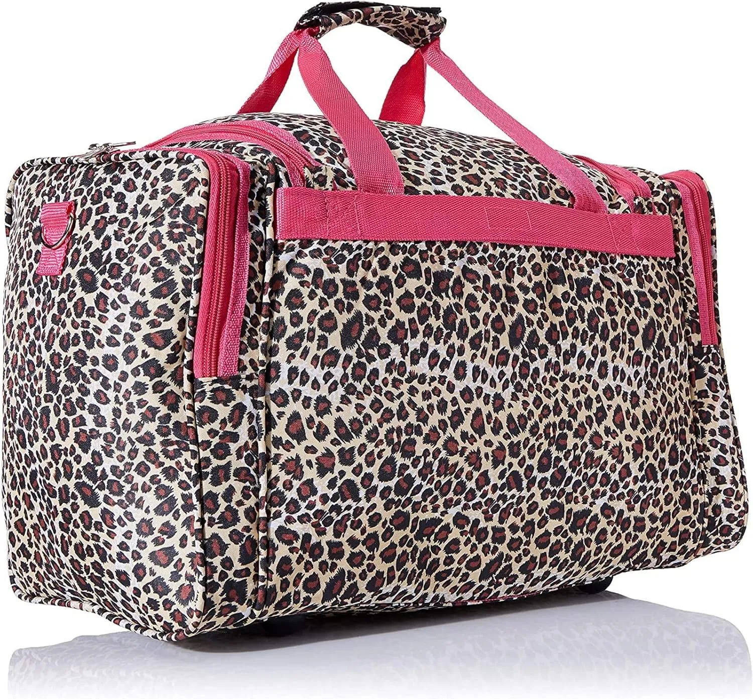 World Traveler Animal Prints 19-inch Duffel Bag, Pink Trim Leopa