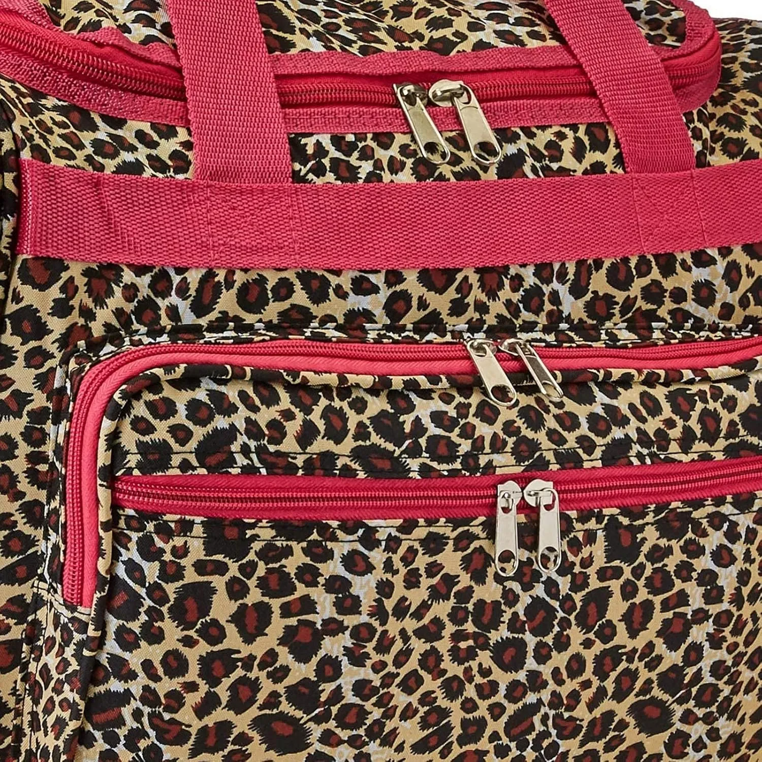 World Traveler Animal Prints 19-inch Duffel Bag, Pink Trim Leopa