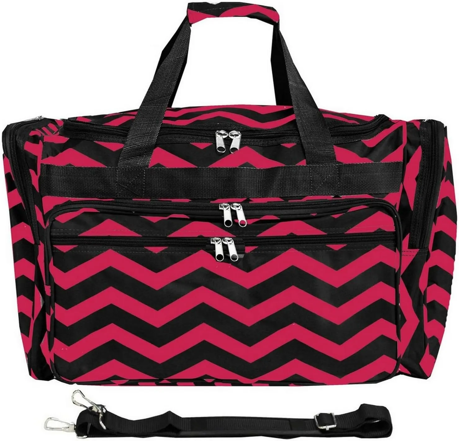 World Traveler Chevron 19-inch Duffel Bag, Fuchsia Black C