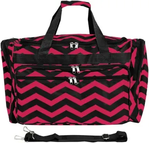 World Traveler Chevron 19-inch Duffel Bag, Fuchsia Black C