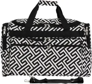 World Traveler Classic Prints 19-inch Duffel Bag, Greek Key H Bla
