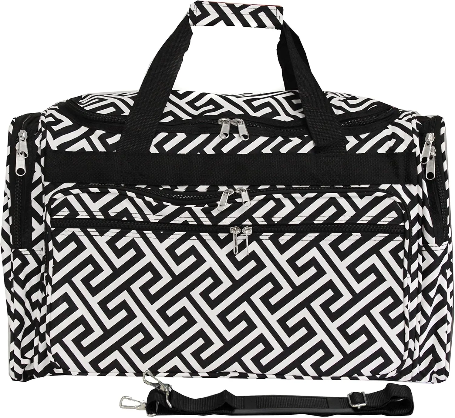 World Traveler Classic Prints 19-inch Duffel Bag, Greek Key H Bla