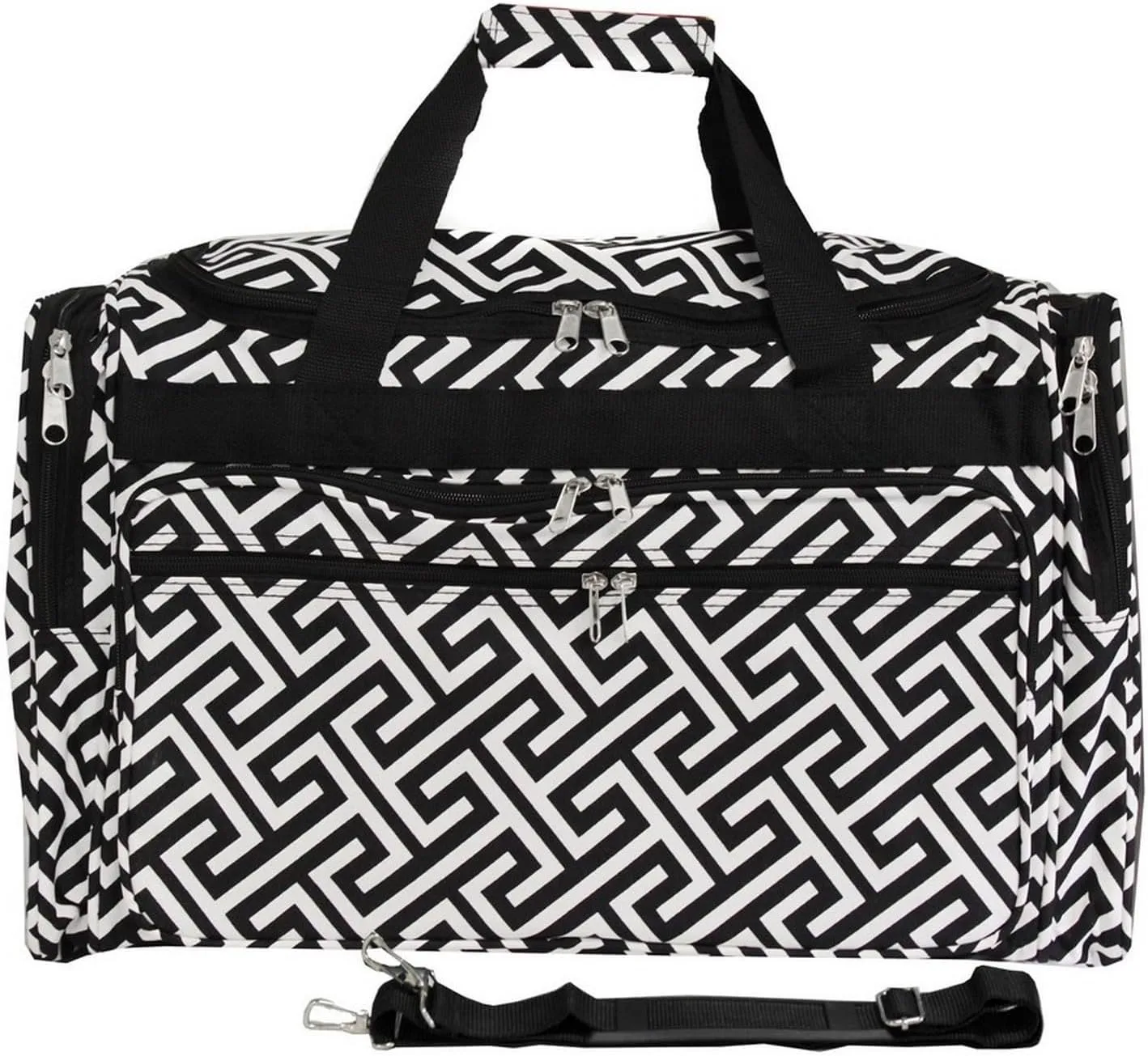World Traveler Classic Prints 19-inch Duffel Bag, Greek Key H Bla