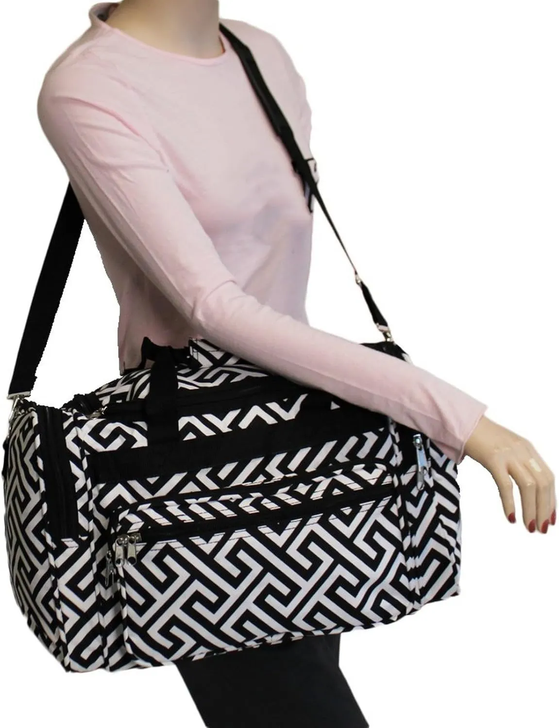 World Traveler Classic Prints 19-inch Duffel Bag, Greek Key H Bla