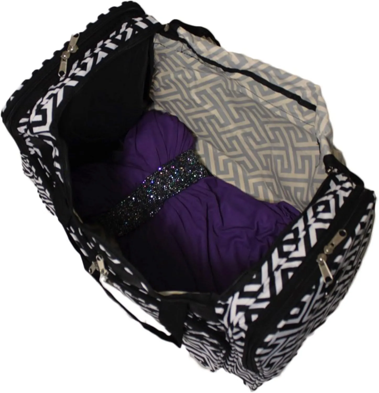 World Traveler Classic Prints 19-inch Duffel Bag, Greek Key H Bla