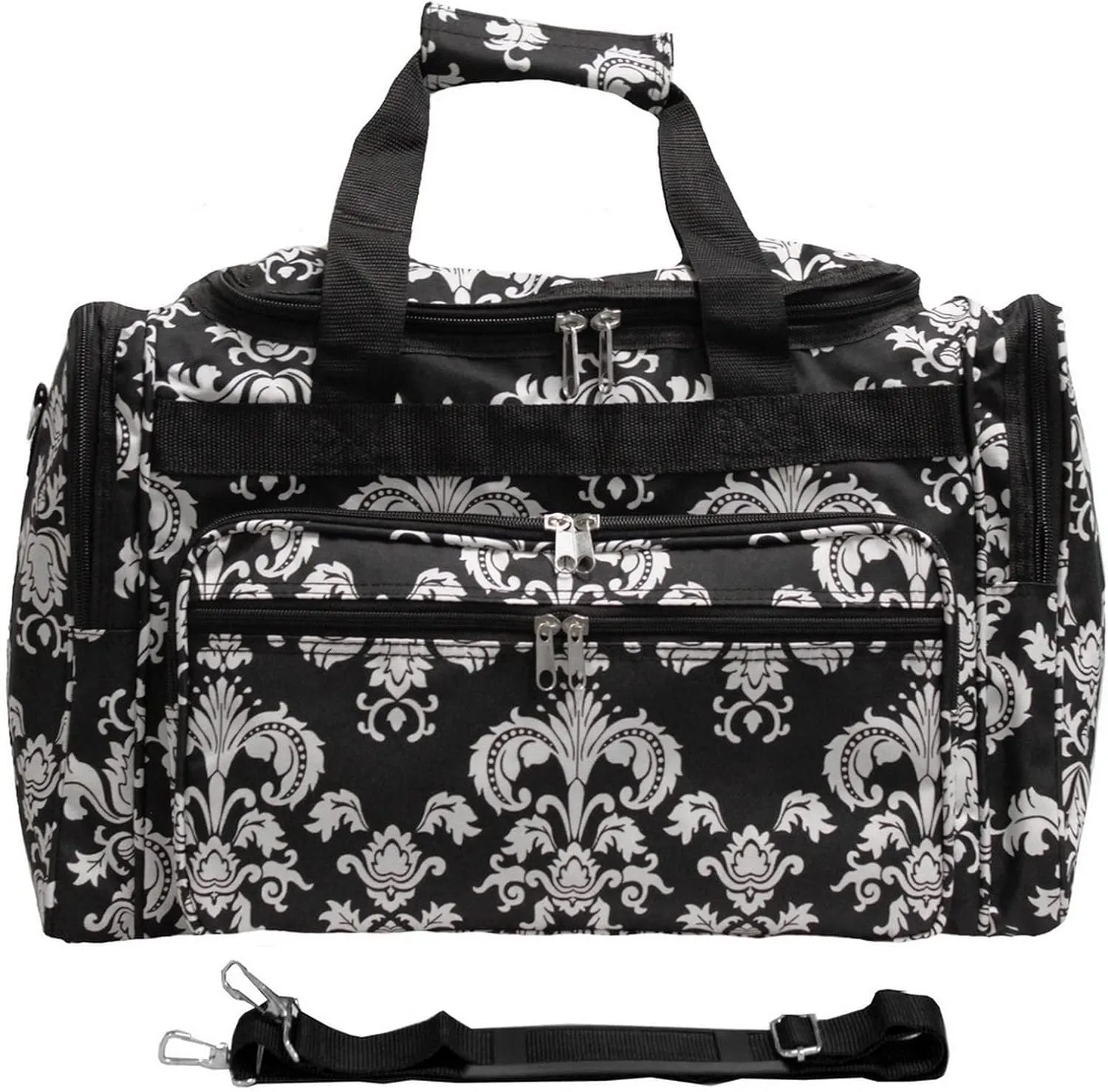 World Traveler Damask, Black White Dam, 19-Inch