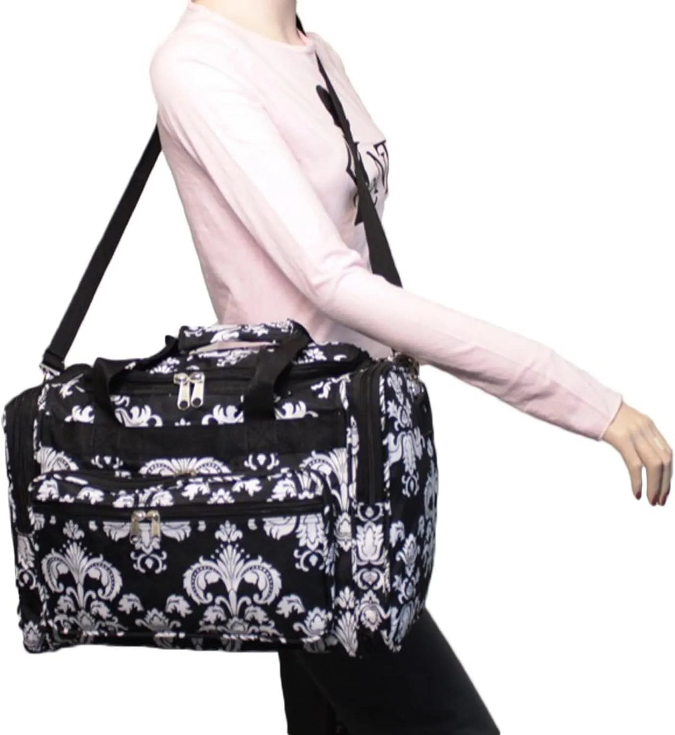 World Traveler Damask, Black White Dam, 19-Inch