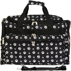 World Traveler Feel Good Prints 19-inch Duffel Bag, Black White Paw