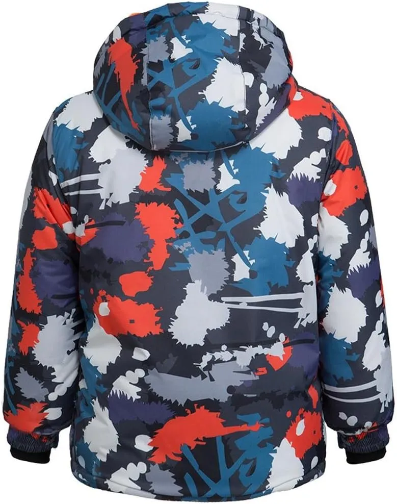 WOWULOVELY Girls Boy's Winter Ski Jackets Waterproof Kids Snowboarding Jacket Snow Coat Thicken Warm Hooded Ski Jacket