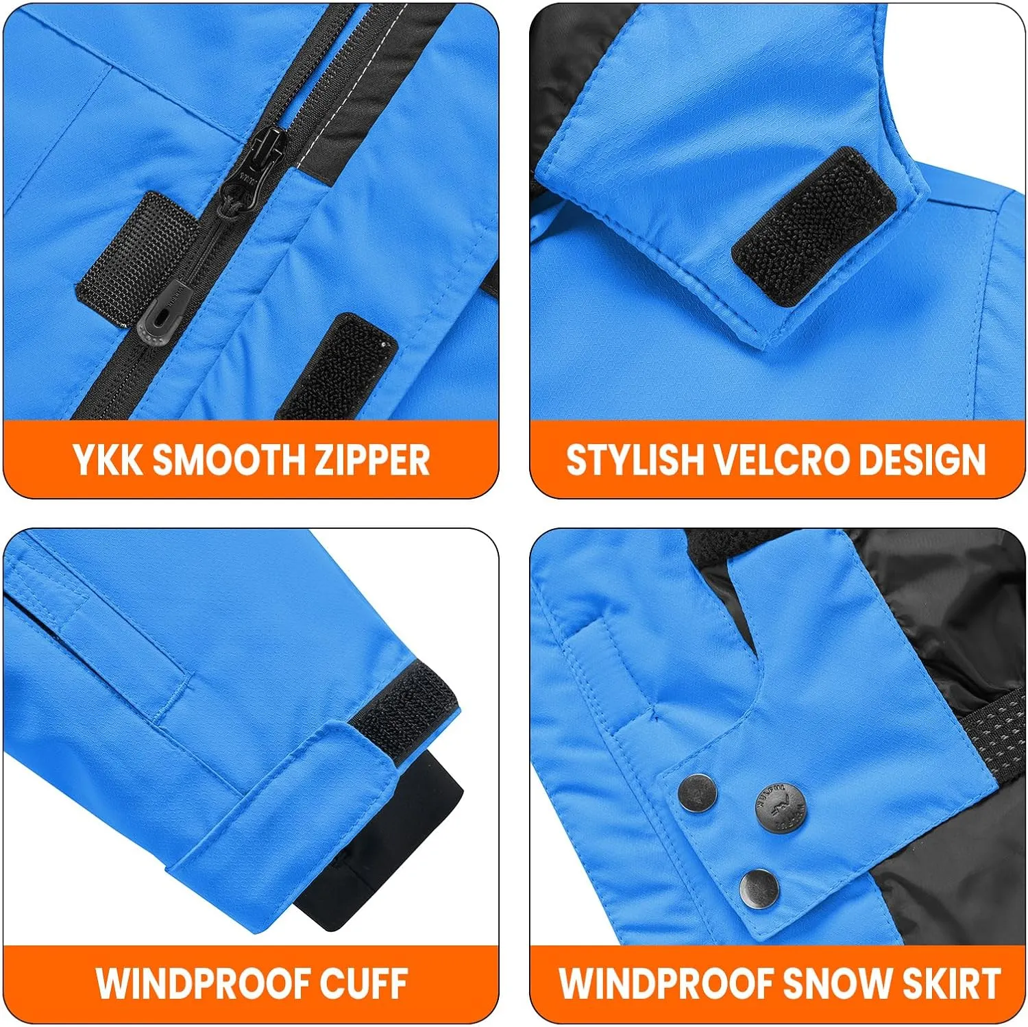 WULFUL Boy's Waterproof Ski Jacket Kids Winter Snow Coat Outdoor