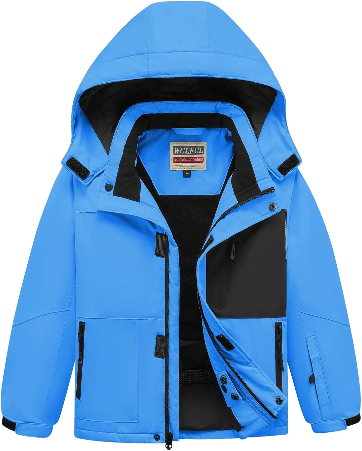 WULFUL Boy's Waterproof Ski Jacket Kids Winter Snow Coat Outdoor