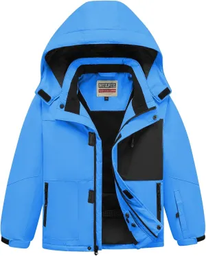 WULFUL Boy's Waterproof Ski Jacket Kids Winter Snow Coat Outdoor