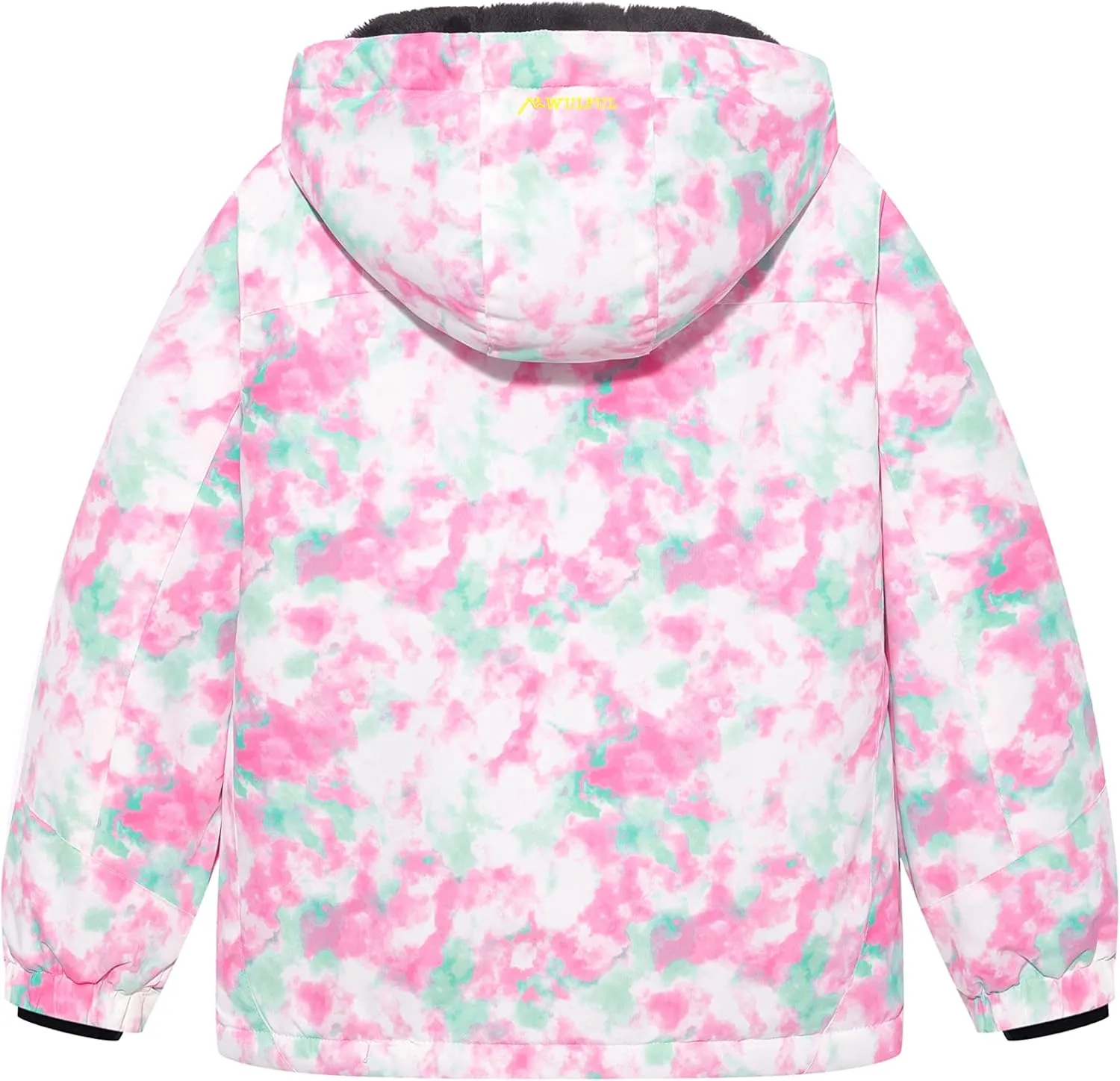 WULFUL Girl's Waterproof Ski Jacket Warm Fleece Hooded Winter Snow Coat