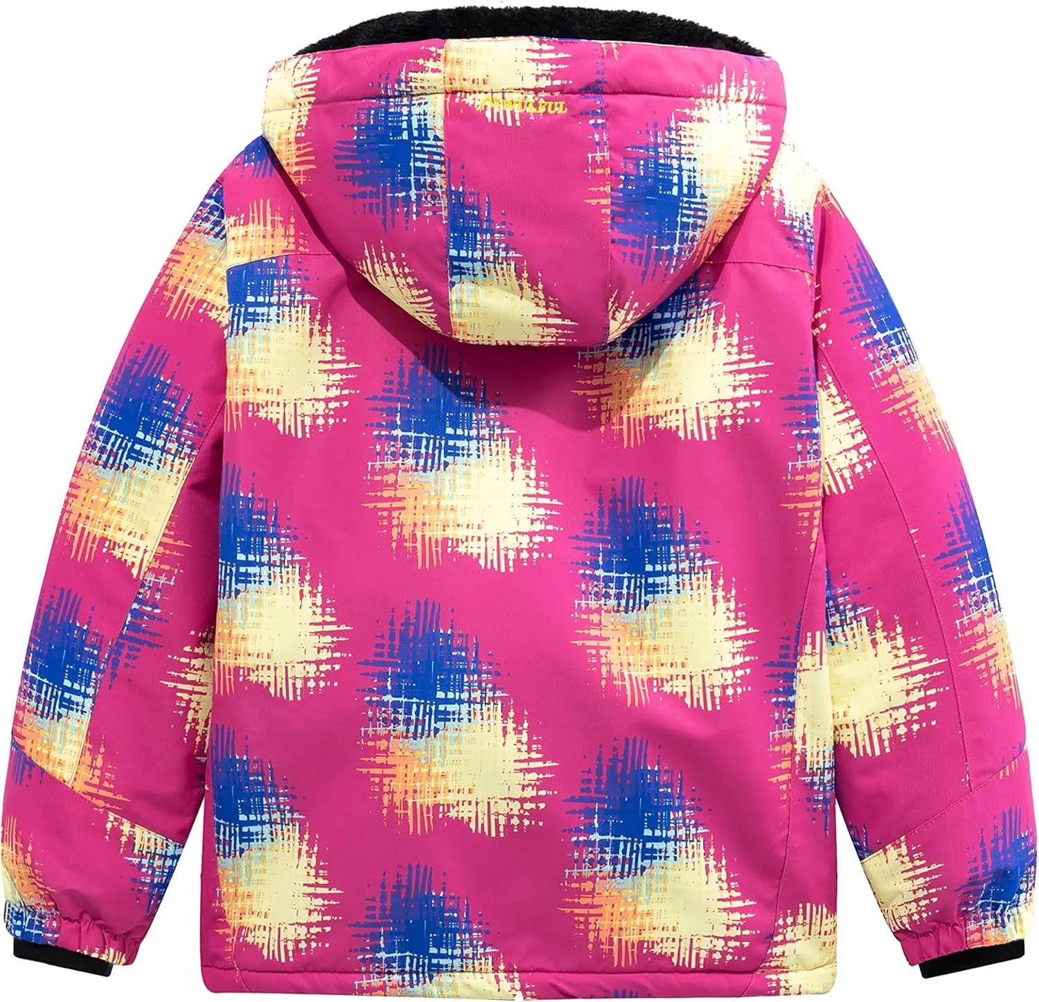 WULFUL Girl's Waterproof Ski Jacket Warm Fleece Hooded Winter Snow Coat