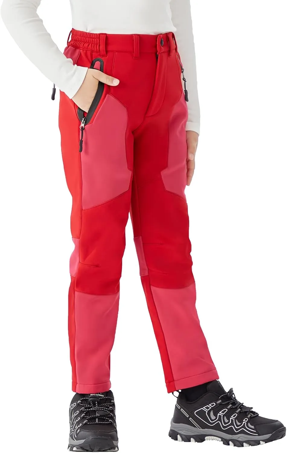 WULFUL Kids Waterproof Snow Ski Pants Boys Girls Outdoor Winter Fleece Hiking Insulated Snowboard Pants