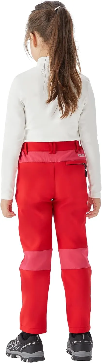 WULFUL Kids Waterproof Snow Ski Pants Boys Girls Outdoor Winter Fleece Hiking Insulated Snowboard Pants