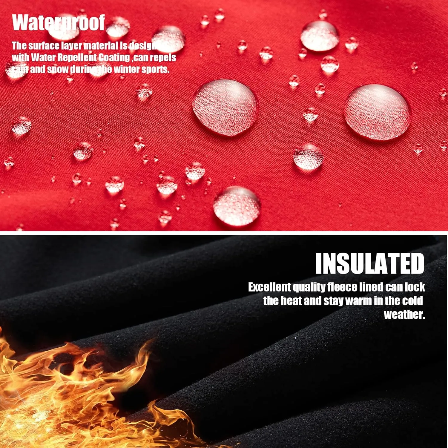 WULFUL Kids Waterproof Snow Ski Pants Boys Girls Outdoor Winter Fleece Hiking Insulated Snowboard Pants