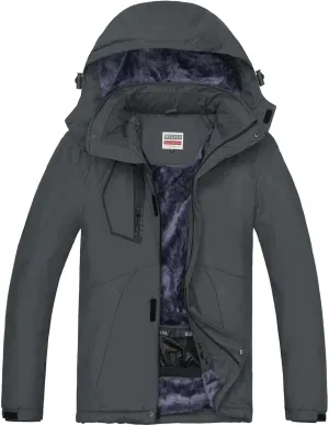 WULFUL Men's Waterproof Ski Jacket Warm Winter Snow Coat Mountain Windbreaker
