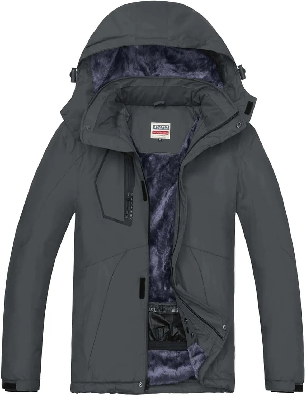 WULFUL Men's Waterproof Ski Jacket Warm Winter Snow Coat Mountain Windbreaker