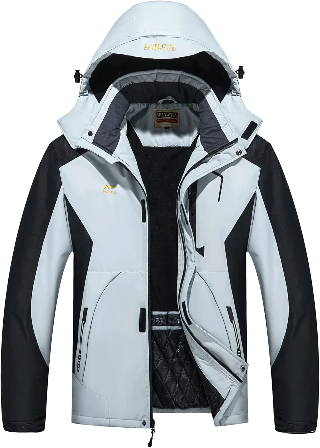 WULFUL Men's Waterproof Ski Jacket Warm Winter Snow Coat Mountain Windbreaker