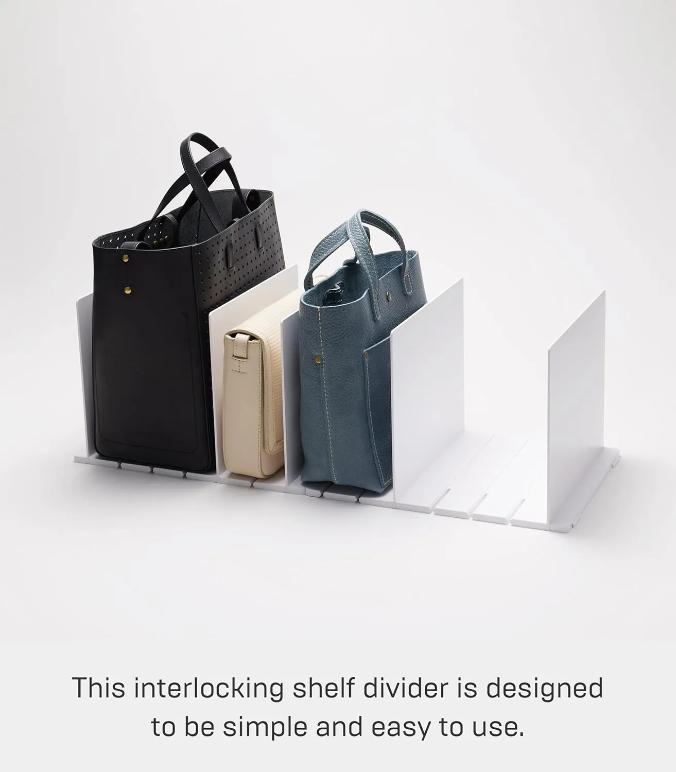 YAMAZAKI home 4956 Purse Organizer/Bag Divider for Closet Shelf, One Size, White