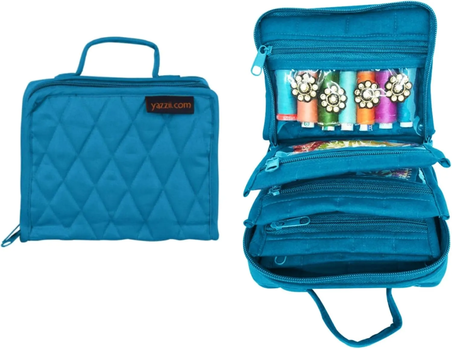 Yazzii Crafters Mini Organizer Tote Bag - Multipurpose Storage Organizer for Crafts, Cosmetics, & Jewelry