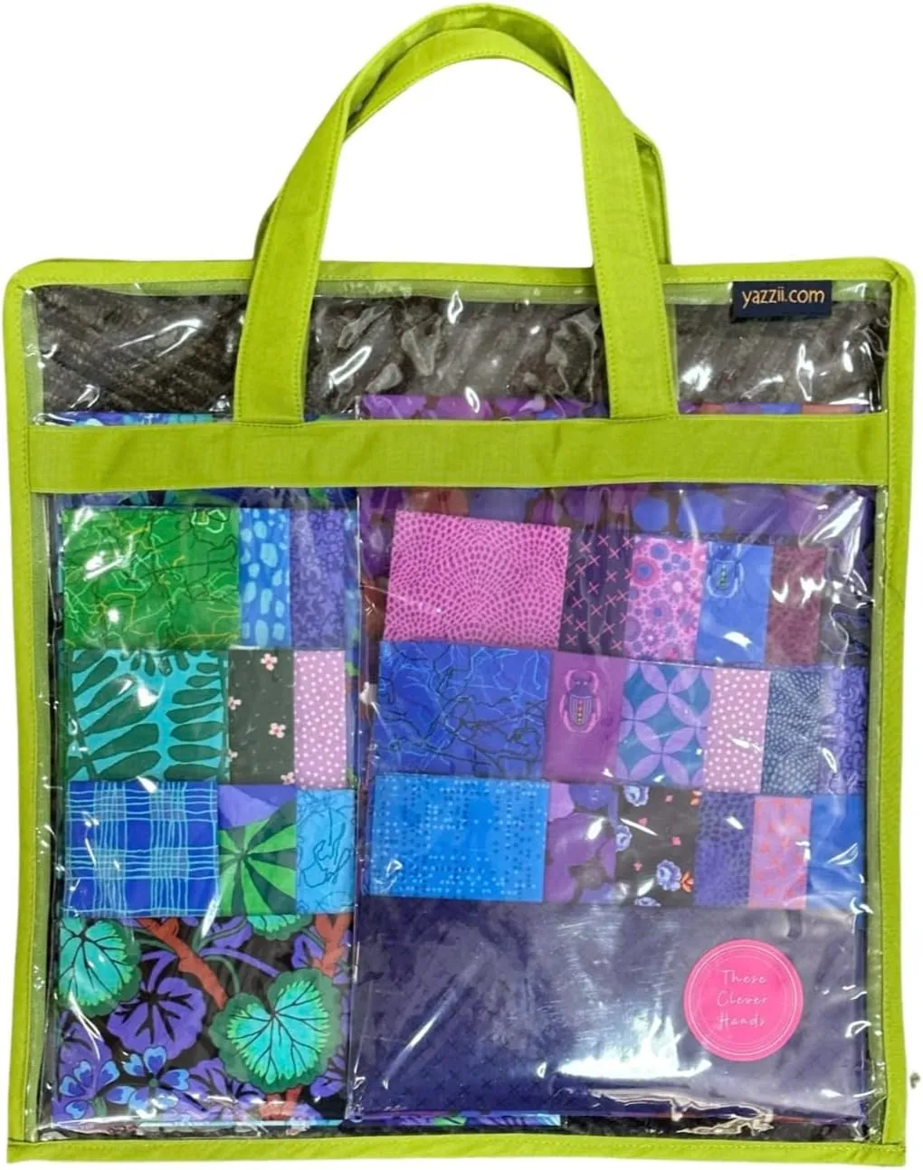 Yazzii Quilt Block Carry Case - Portable Storage Bag Organizer - Multipurpose Storage Organizer for Quilting, Patchwork, Embroidery, Needlework, Papercraft & Beading - Green