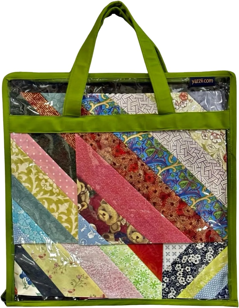 Yazzii Quilt Block Carry Case - Portable Storage Bag Organizer - Multipurpose Storage Organizer for Quilting, Patchwork, Embroidery, Needlework, Papercraft & Beading - Green