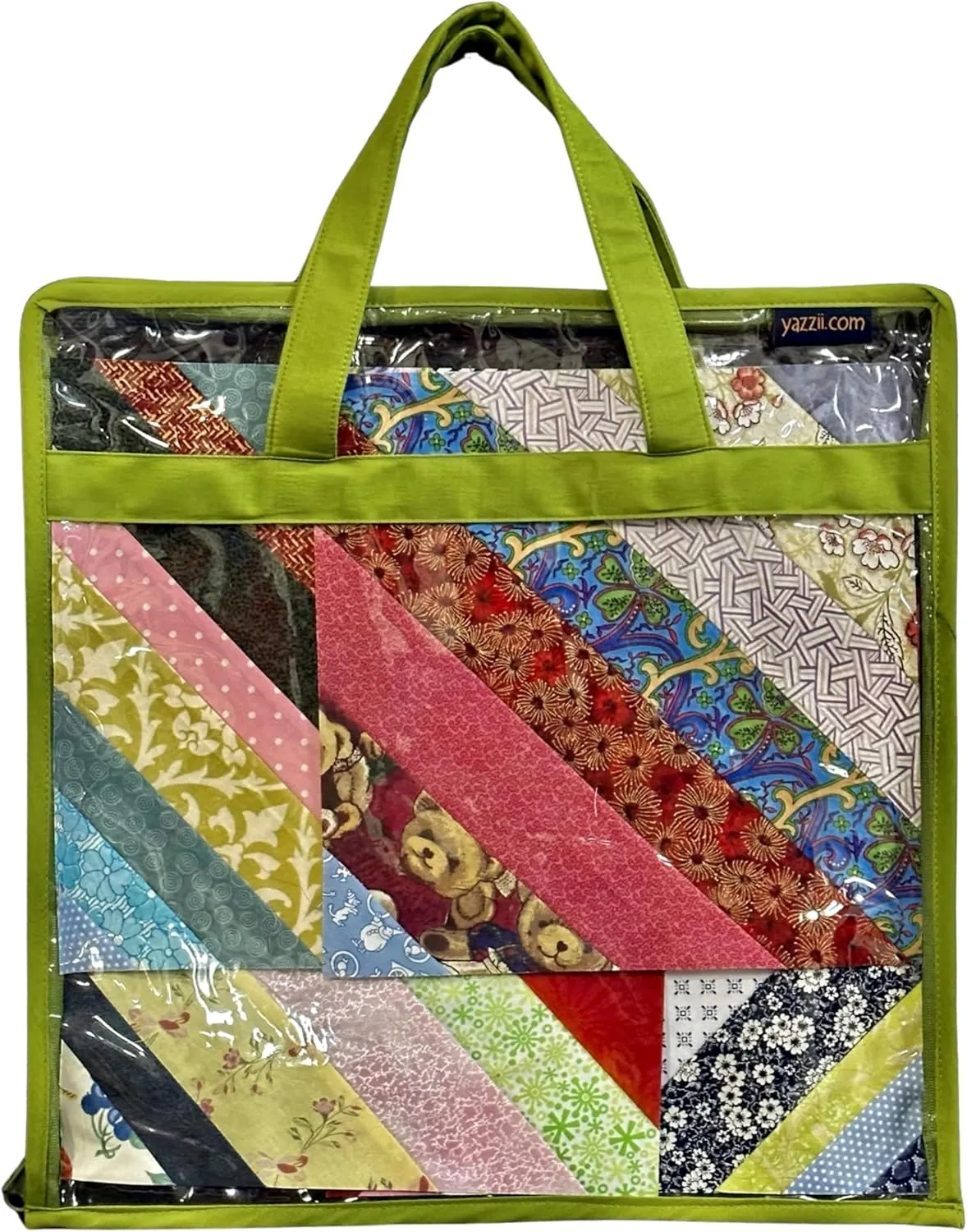 Yazzii Quilt Block Carry Case - Portable Storage Bag Organizer - Multipurpose Storage Organizer for Quilting, Patchwork, Embroidery, Needlework, Papercraft & Beading - Green