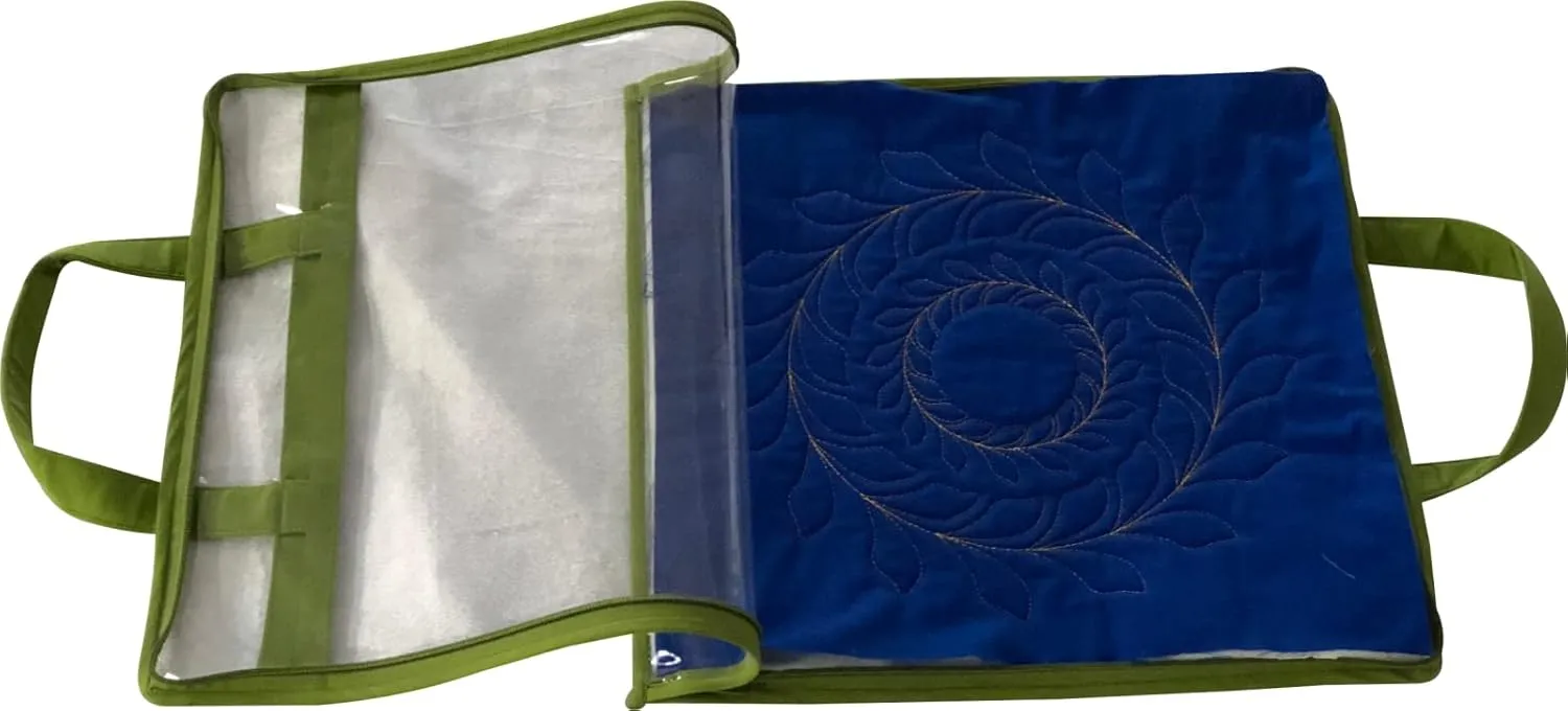 Yazzii Quilt Block Carry Case - Portable Storage Bag Organizer - Multipurpose Storage Organizer for Quilting, Patchwork, Embroidery, Needlework, Papercraft & Beading - Green