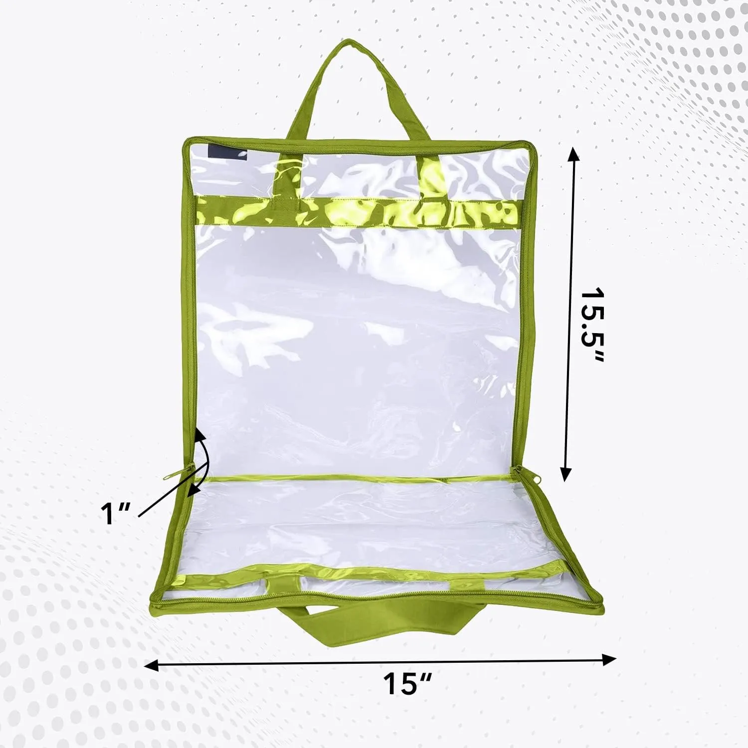 Yazzii Quilt Block Carry Case - Portable Storage Bag Organizer - Multipurpose Storage Organizer for Quilting, Patchwork, Embroidery, Needlework, Papercraft & Beading - Green