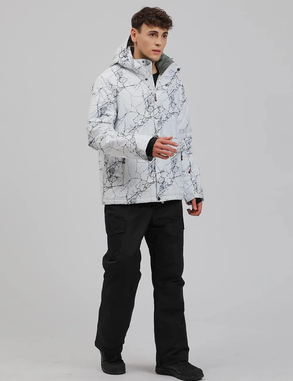 YEEFINE Men's Ski Suit Waterproof Snowsuit Winter Ski Jacket and Pants Set Outdoor Warm Snow Snowboard Suit