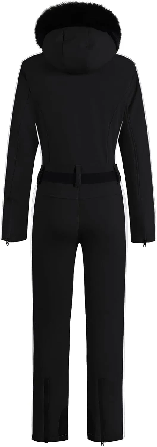 YEEFINE Women's One Piece Ski Suit Waterproof Snowsuits Snowboard Suit Onesies Jumpsuits Winter Outdoor Snow Suits