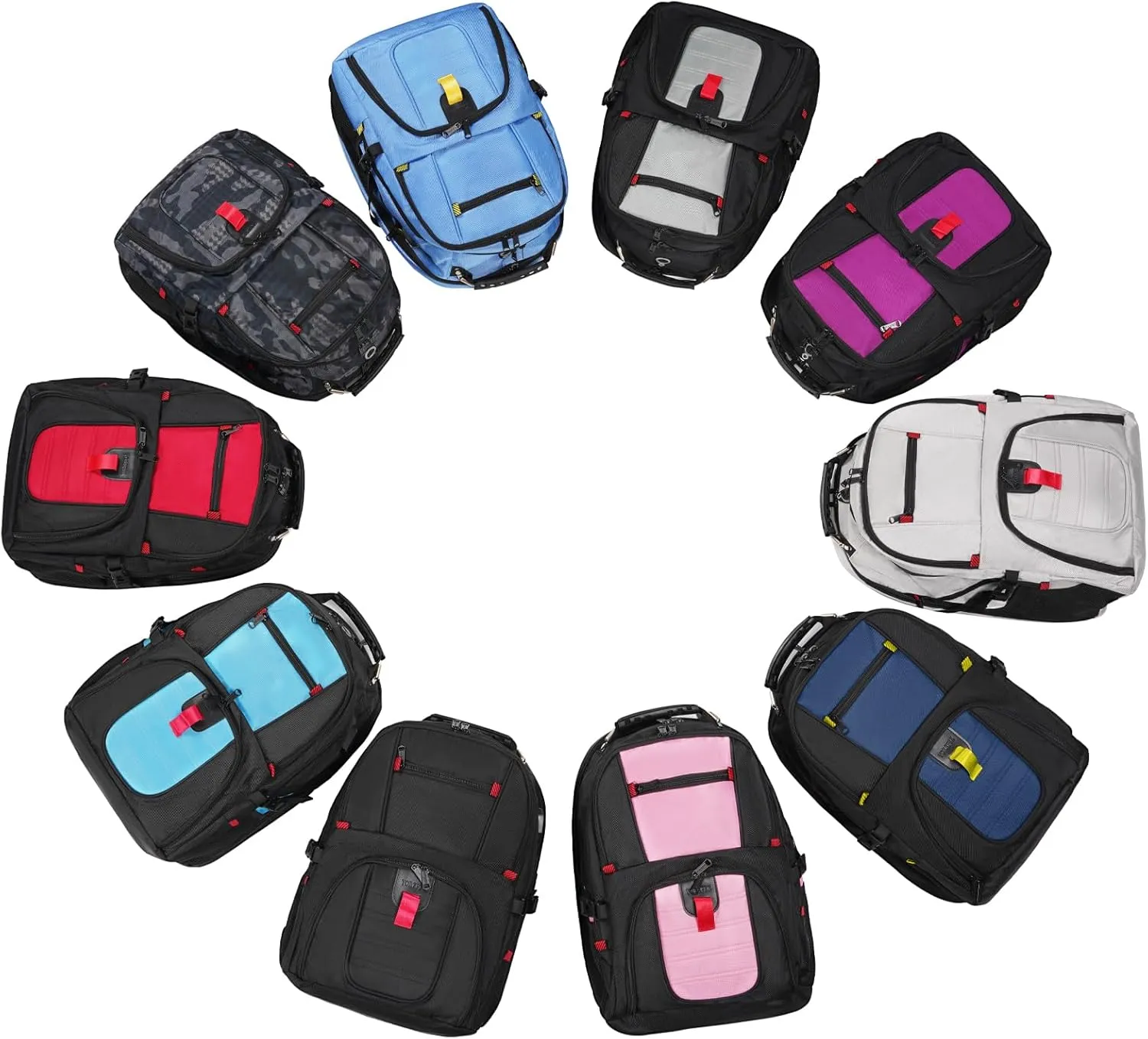 YOREPEK 18.4 Laptop Backpack,Large Backpacks Fit Most 18 Inch Laptop with USB Charger Port,TSA Friendly Flight Approved Weekend Carry on Backpack with Luggage Strap for Men and Women, Red