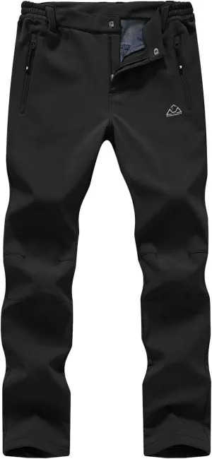 YSENTO Women's Fleece Lined Pants Winter Snow Ski Waterproof Insulated Softshell Hiking Mountain Pants