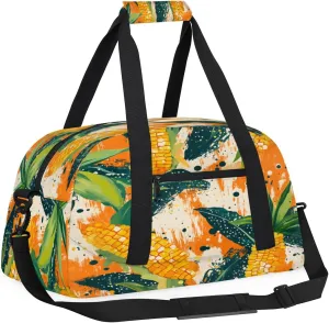 Yzrwebo Corn Cob Print Kids Gym Sport Bag for Boys Girls, Yellow Corn Travel Duffle Bag Gymnastics Dance Bag Teen Weekender Overnight Carry on Tote Bags
